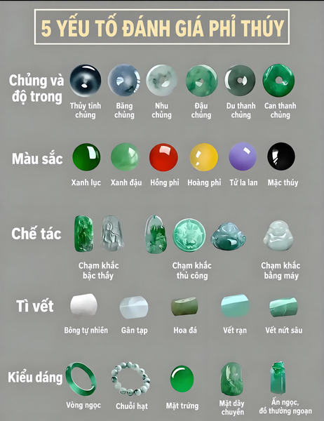 5 yếu tố đánh giá ngọc phỉ thúy chuẩn xác