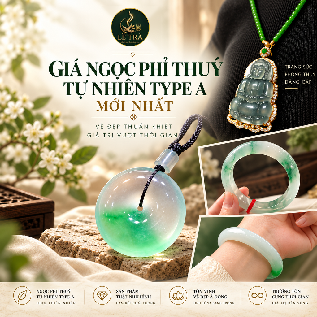 Bảng giá Ngọc Phỉ Thúy Type A mới nhất Lê Trà Agarwood