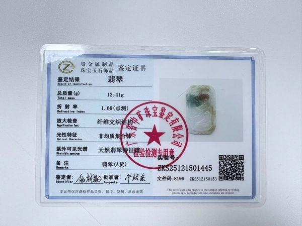 Mẫu giấy chứng nhận kiểm định Ngọc Phỉ Thúy tự nhiên Type A chuẩn CMA